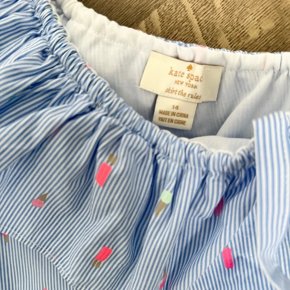 Kate Spade Girls size 14 Blue Asymmetrical Ruffled Sundress - Picture 6 of 9